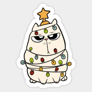 Cute Cat Christmas Tree Sticker